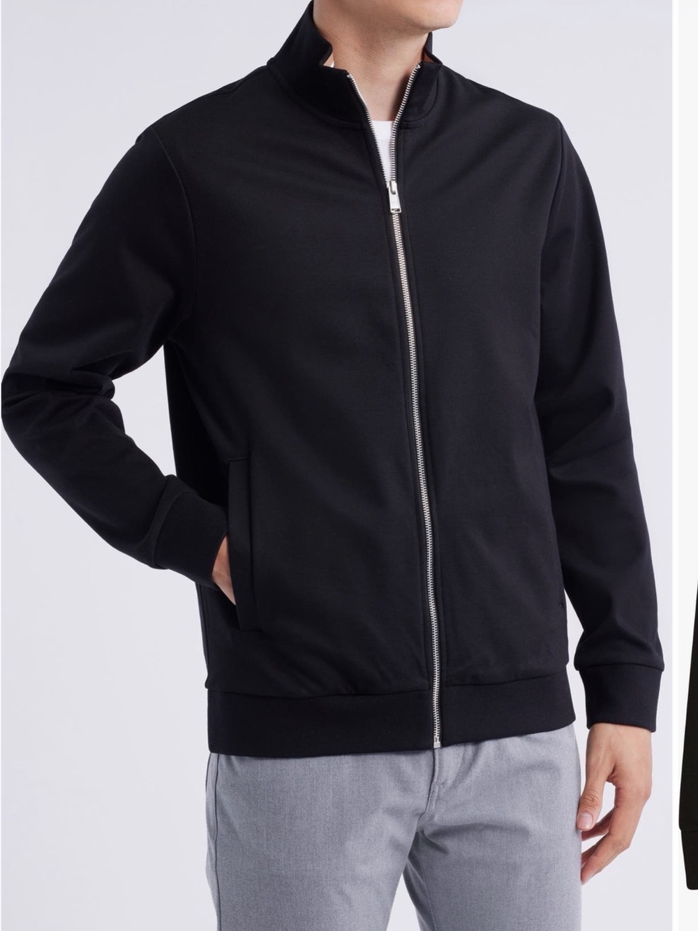 Men's Boss Navy Blue Zip-Front Sweater Jacket